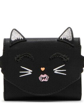 Betsey Johnson Kitsch Scaredy Cat Black Cat Bifold Wallet NWT